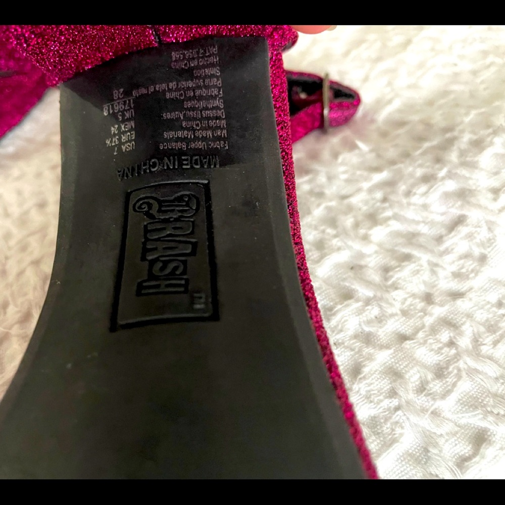 Brash Sparkly Magenta Chunk Heel Size 7 - Picture 7 of 10